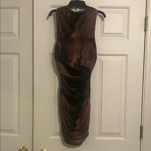 Elegant Brown and Black Women's bodycon Dress
